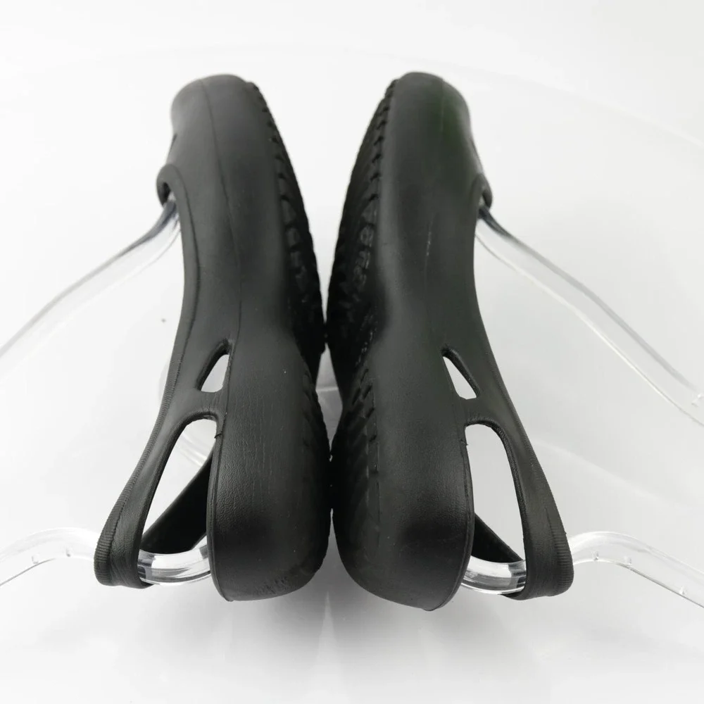 Crocs Womens Kadee Shoes Size 8 Black Slingback Flats Comfort Slip On Cutout